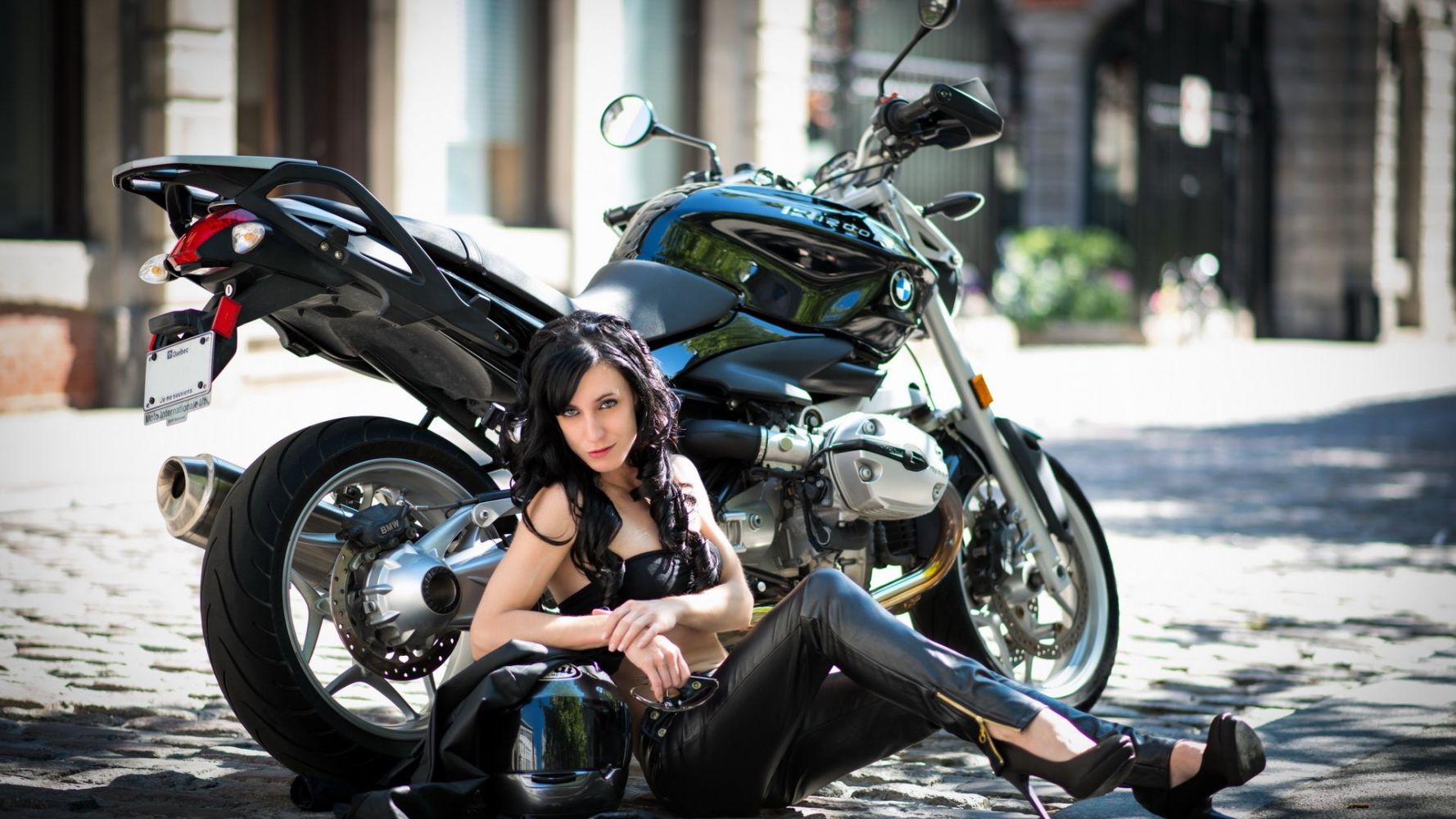 European women on bikes in Nassau